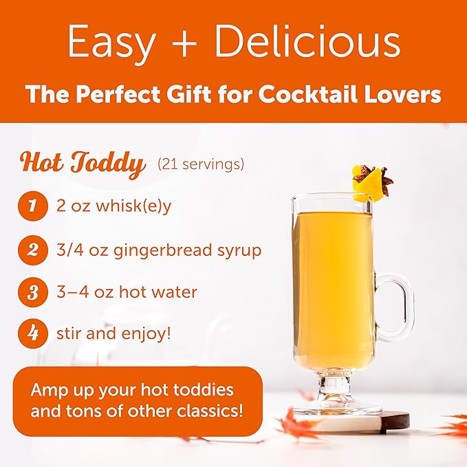 Shaker & Spoon Gingerbread Cocktail Syrup, 16 oz Cinnamon, Ginger & Demerara Sugar Flavored Syrups for Drinks, Coffee Syrup, Vegan Cocktail Mixers, Gingerbread Latte, Teas, Mocktails, Non Alcoholic Drinks