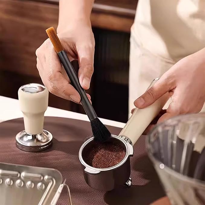 Coffee Art Pen Set for Baristas, Wooden Coffee Drawing Tool for Latte, Cappuccino, Macchiato, Espresso Milk Foam Design Pen, Premium Accessories Set with Coffee Brush and Stainless Steel Case (Black)