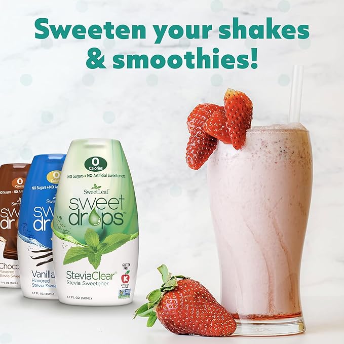 SweetLeaf Sweet Drops Vanilla Stevia Liquid Sweetener - Flavor Foods, Keto Coffee with Sugar Free, 0 Calorie, Non-Glycemic Response SweetLeaf Stevia Drops, 1.7 Fl Oz Ea (Pack of 6)