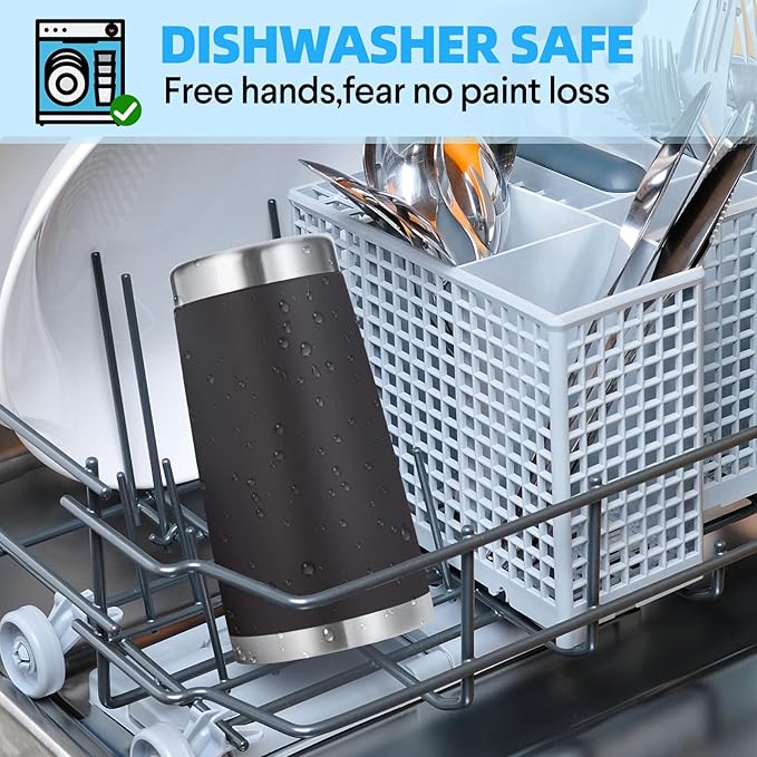 Volhoply 20oz Stainless Steel Tumbler with Lid and Straw Bulk 4 Pack,Double Wall Insulated Travel Iced Coffee Mug Fits Cup holder,Powder Coated Cups for Hot/Cold Drinks,Christmas Gifts（Black,4 Set）