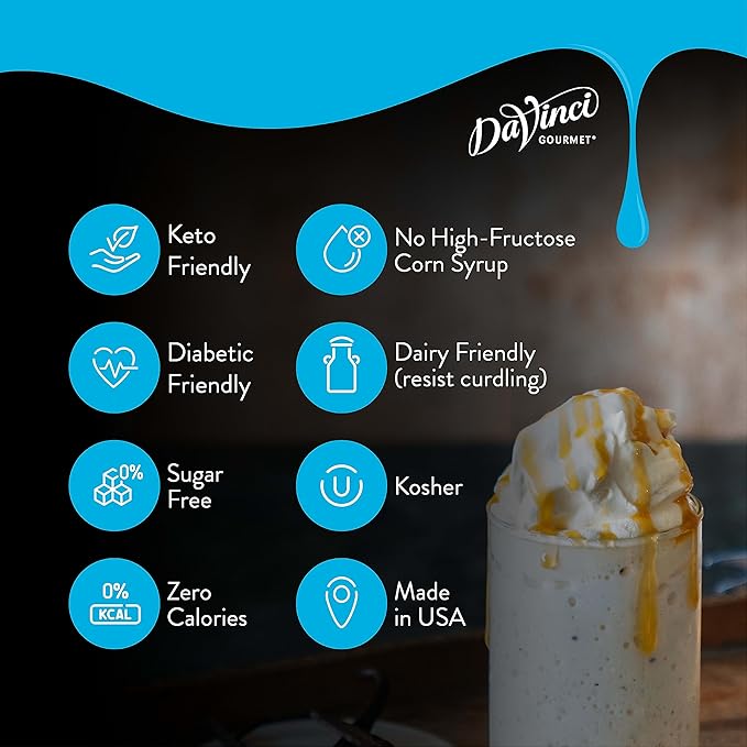 DaVinci Gourmet Sugar-Free White Chocolate Syrup, 25.4 Fluid Ounces (Pack of 4)