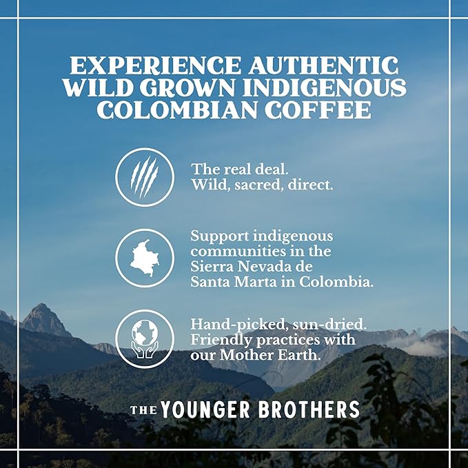 The Younger Brothers Trading Co. Kogi Coffee | Indigenous Wild Grown Whole Bean | Ethically Sourced Single Origin Colombian Coffee | Kogi Medium Roast, 12 Ounce (Pack of 5)