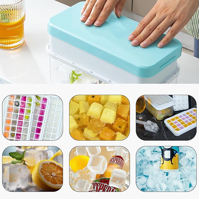 Ice Cube Trays 3 Pack, Silicone Ice Cube Trays for Freezer, Easy-Release Silicone 32 Ice Cube Trays, LFGB Certified and BPA Free, Reusable IceCubes for Freezer, Stackable Ice Trays with Covers