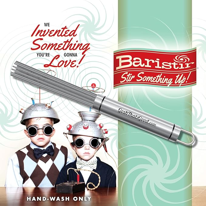 Baristir by Gosh That's Good – Barista Mixing Tool for Coffee Shops | Handheld Stirrer for Coffee, Matcha, Tea | No Clumps, Excellent Foam Control