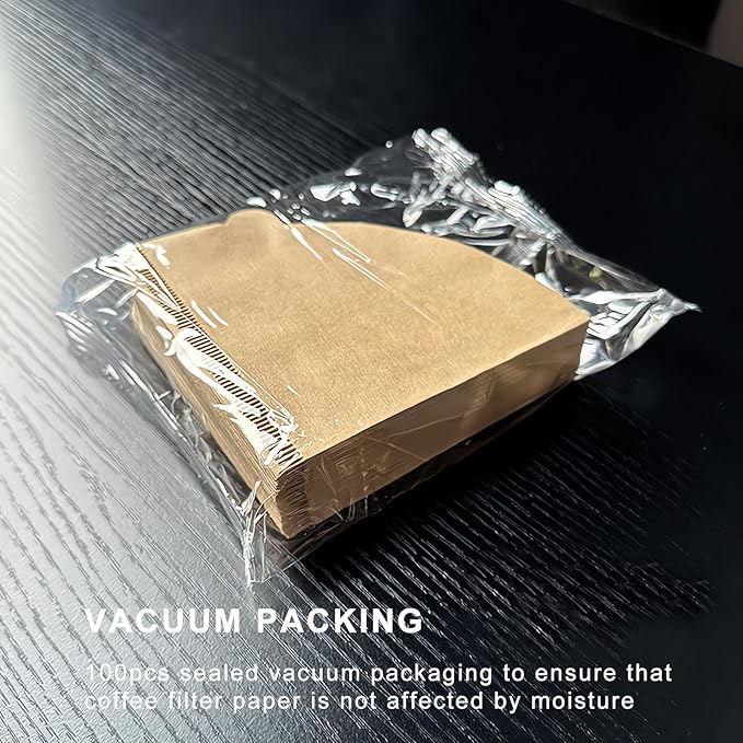 Coffee Filters Size 02,100 Count 2-4 Cups V02 Natural Unbleached Coffee Filter Paper, for Pour Over Coffee Dripper and Drip Coffee Maker