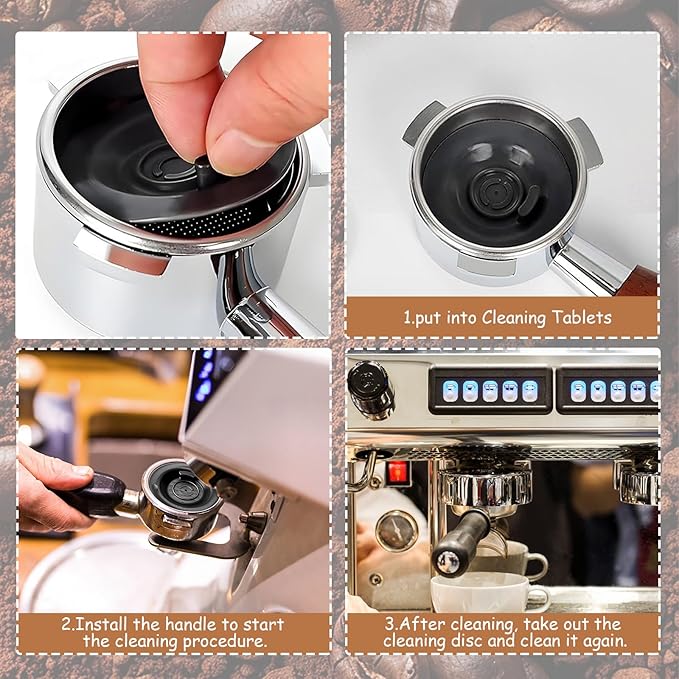 3 Pack Espresso Backflush Cleaning Disc for Brevilles Machine - 54mm Professional Silicone Blind Filter, Espresso Machine Cleaner Disc for Brevilles Machines BES870XL BES878BSS BES880 BES840XL & More