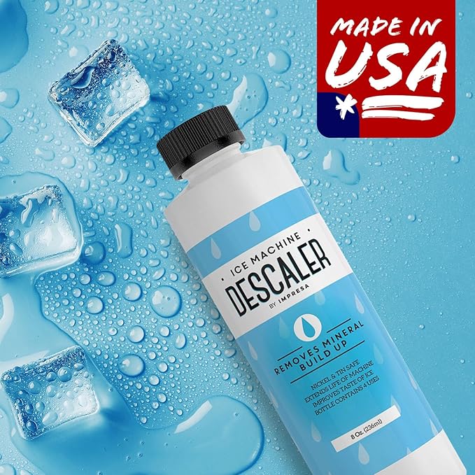 IMPRESA Ice Machine Cleaner Descaler - 8 Fl Oz - Pack of 2-8 Total Uses - Nickel-Safe Ice Machine Cleaning Solution - Compatible with Scotsman, Manitowoc & Opal models