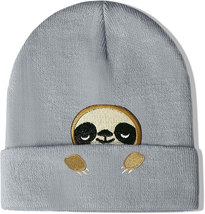 Sloth Gifts Hat Beanie for Women Men Coffee Lover Animal Funny Sloth Themed Accessories Related Decor Stuff