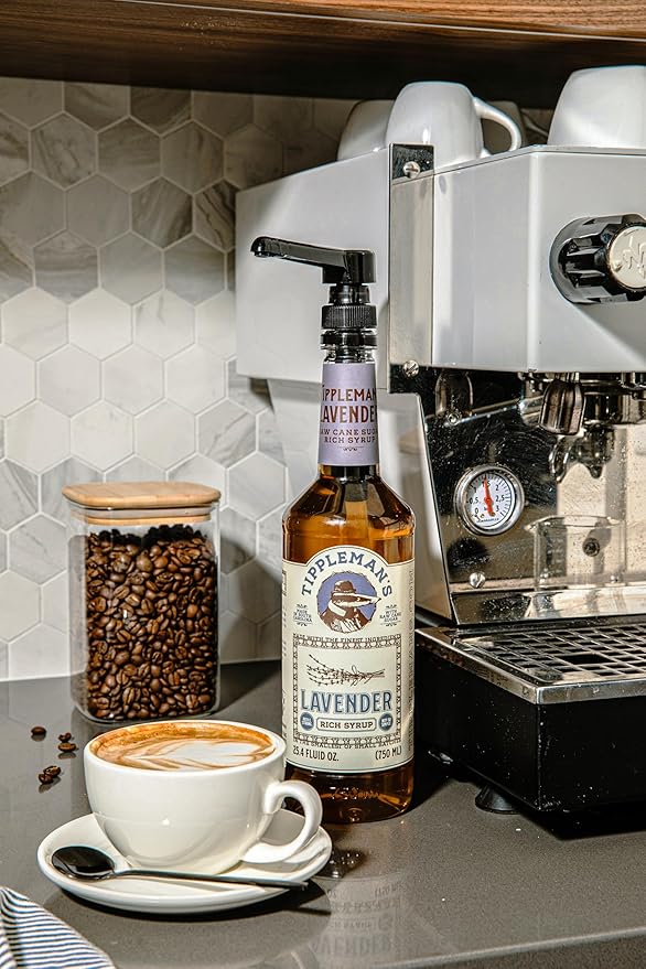 Tippleman's Lavender Coffee Syrup - Rich Flavor for Hot or Iced Drinks, Latte, Tea, Espresso, Cappuccino, Cocktails, & Baking - 25.4 Fl Oz