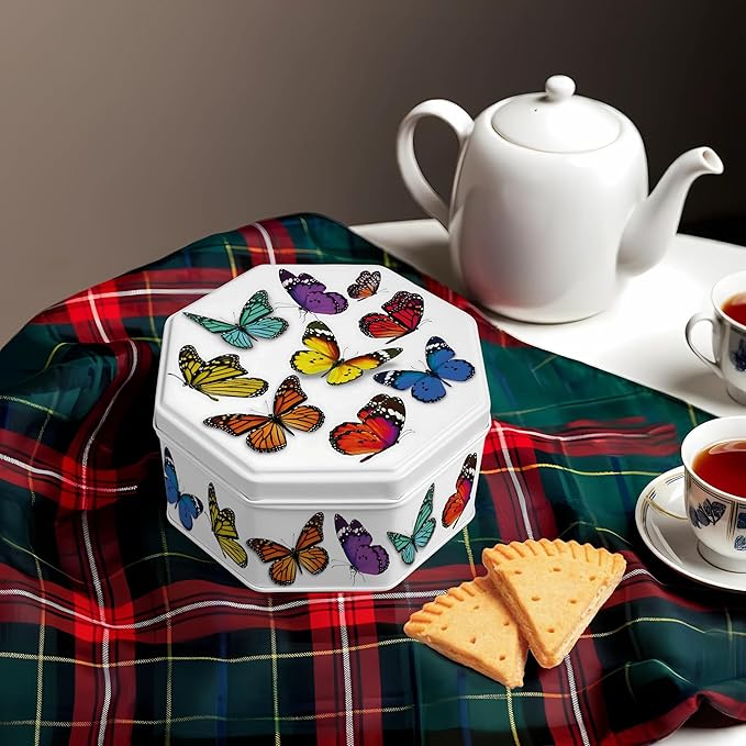 Campbells Shortbread Petticoat Tails Butterfly Tin 4.1 Oz (115g) - Pure Butter Scottish Shortbread Cookies from Scotland, British Tea Biscuits, Butter Cookies Gift in Tin Can, Scottish Snacks