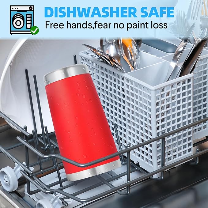 Volhoply 20oz Stainless Steel Tumbler with Lid and Straw,Double Wall Insulated Travel Iced Coffee Mug Fits Car Cup holder,Powder Coated Cups for Hot and Cold Drinks,Gifts for Women Men（Red,1 Set）