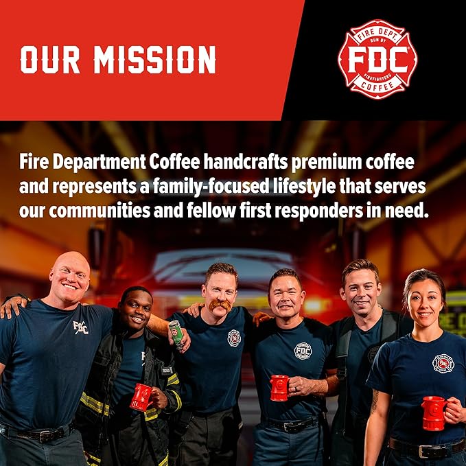 Fire Department Coffee - Vanilla Bourbon Coffee K Cups - Gives Back to Firefighters - Premium Vanilla Bean Bourbon Infused Pods - Non-Alcoholic - Roasted in the USA - Veteran Owned - 12 Single Pods