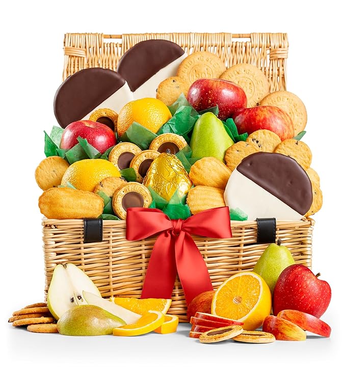GiftTree Premium Grade Fruit and Cookies Gift Basket – Fresh Orchard Fruits with Handcrafted Artisan Cookies, Perfect Holiday, Birthday, or Thank You Gift