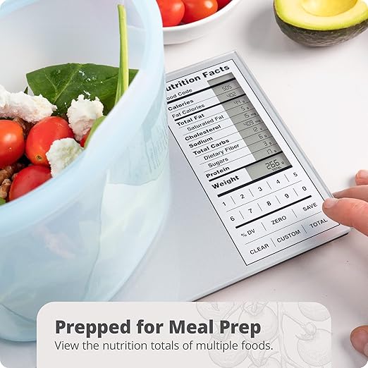 Greater Goods Nutrition Food Scale for Meal Planning and Portion Control with Food Code Booklet & App (Non-Connected, Non-Backlit Model)