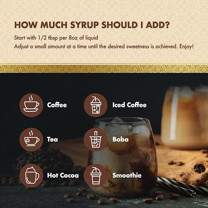 ChocZero Chai Flavoring Syrup, Sugar Free, Monk Fruit Sweetened, Prebiotic Fiber, Keto, Gluten Free, Vegan, No Sugar Alcohols – 25.4 Fluid Ounces