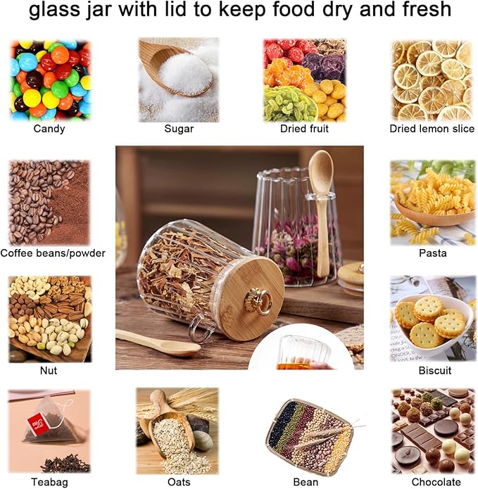 CNWSGEM Sugar Bowls Sugar Container 25.36 FL OZ Glass Coffee Canister Airtight Food Storage Jar with Lid and Spoon Candy Jar Coffee Bar Accessories Storage Beans Powder (Conical)