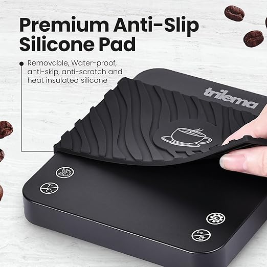 TRILEMA Espresso Scale - Rechargeable Coffee Scale with Timer, 0.1g Precision, Small Scale for Pour-Over & Espresso, Essential Espresso Accessories for Baristas & Home Brewing
