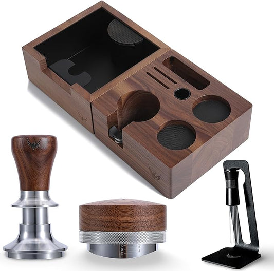 Breville Accessories Kit for Home Baristas 5pcs 54mm Calibrated Tamper, Coffee Distributor, Tamping Station, Knock Box, and WDT Tool
