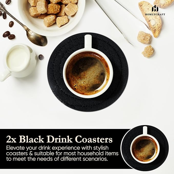 Coffee Filter Holder Vintage Coffee Filter Container with Lid Braided Cotton Drink Coasters for Counter, Home (White)