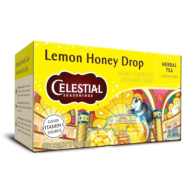 Celestial Seasonings Lemon Honey Drop Herbal Tea, 16 Tea Bags Box
