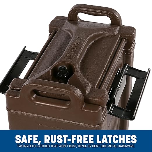 Carlisle FoodService Products 2.5-Gallon Insulated Beverage Dispenser, Cateraide, Food-Grade with Handles, Rugged PE Shell with PU Insulation for Coffee, Tea and Hot or Cold Drinks, Black