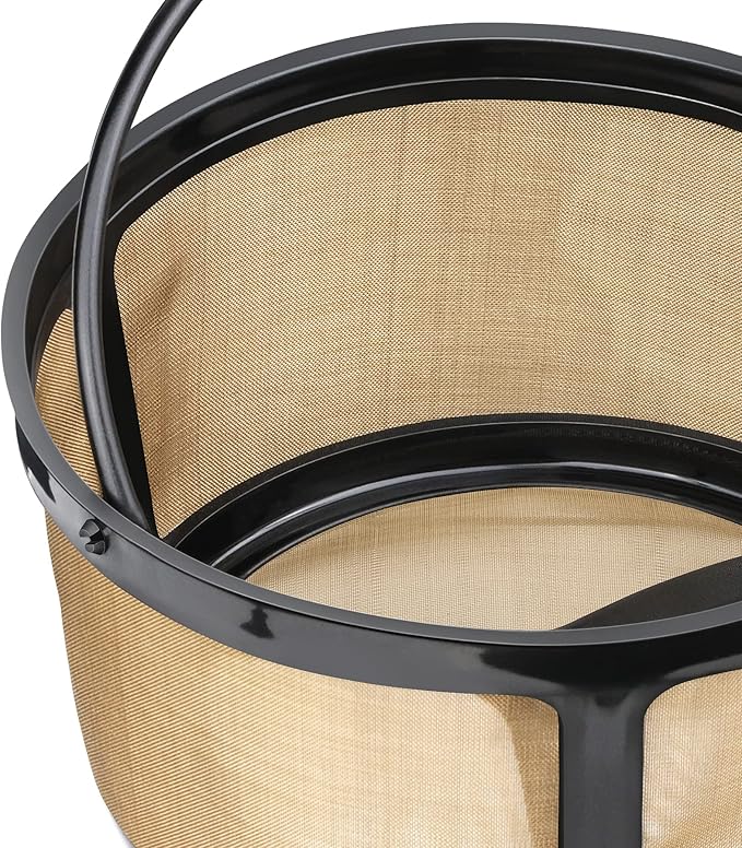 Reusable 8-12 Cup Basket Gold Mesh Coffee Filter for Keurig K-Duo Essentials and K Duo Brewers Machine, Replaces your Paper Coffee Filters, BPA Free (2 Pack)