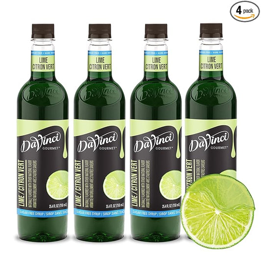 DaVinci Gourmet Sugar-Free Lime Syrup, 25.4 Fluid Ounces (Pack of 4)