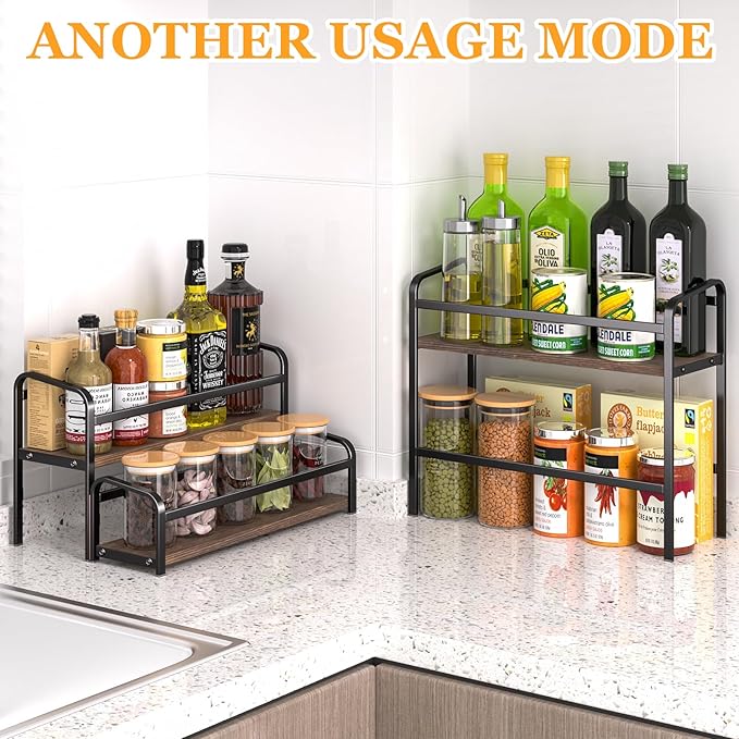 Coffee Syrup Organizer 3-Tier: Vintage Coffee Syrup Rack 12 Bottles Capacity, Free-Installation Coffee Station, Wine Rack for Countertop, Tiered Spice Racks for Cabinet, Bottle Display Shelf