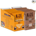 KiZE Energy Bars - Peanut Butter Chocolate Chip & Cookie Dough Bundle - 20-Count - Gluten Free, Dairy Free Options, Non-GMO, and High Protein Meal Replacement Energy Bars, Clean and Simple Food Ingredients - 10g High Protein Snacks (20 Count)