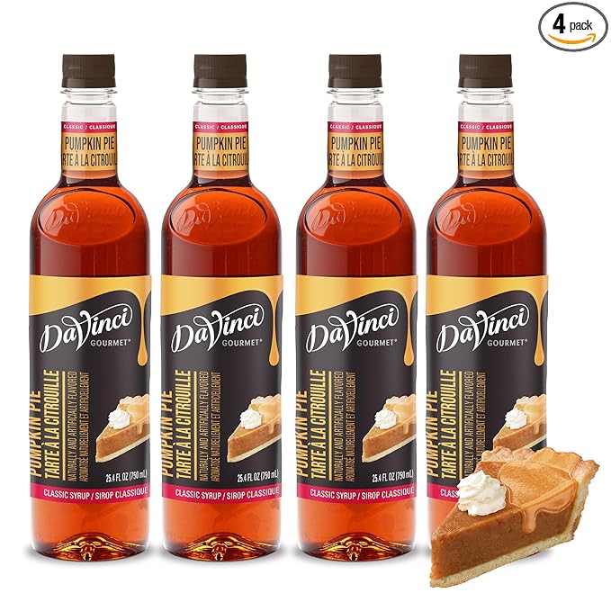 DaVinci Gourmet Classic Pumpkin Pie Syrup, 25.4 Fluid Ounces (Pack of 4)