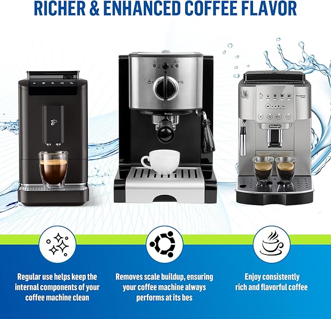 Coffee Maker Cleaner – Strong Descaler Cleaning Compatible With Nespresso, Keurig, Breville, Ninja, Remove Limescale, Calcium & Coffee Oils – Espresso & Drip Coffee Maker Accessories（24 pack）