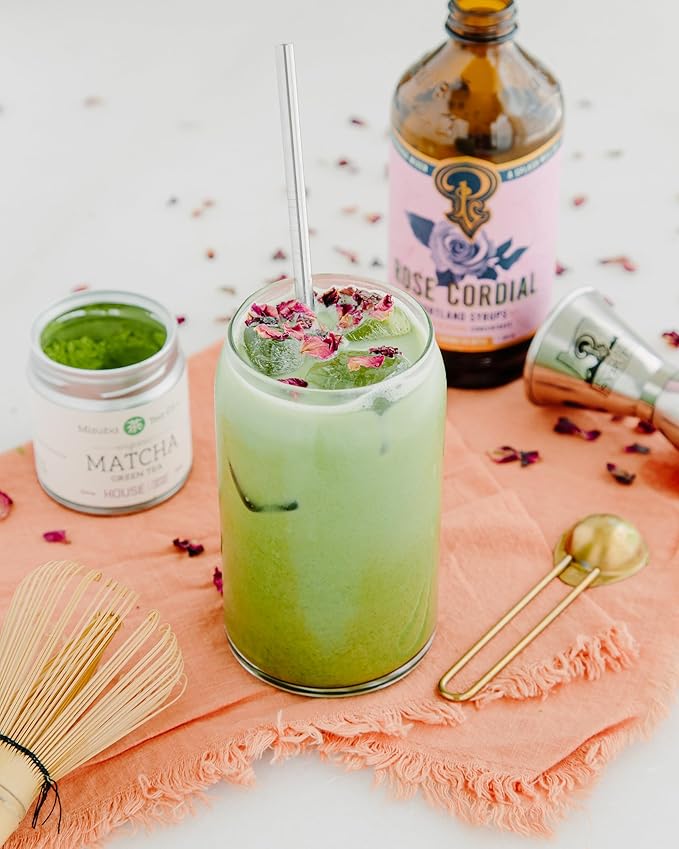 Portland Syrups Rose Cordial Syrup - Craft Exquisite Floral Beverages for Cocktails, Mocktails, Soda, and More - 12 oz with 24 Servings (Pack of 2)