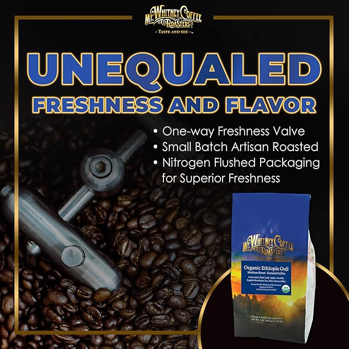 Mt. Whitney Organic Ethiopia Guji Coffee (Ground, 5 Lb)