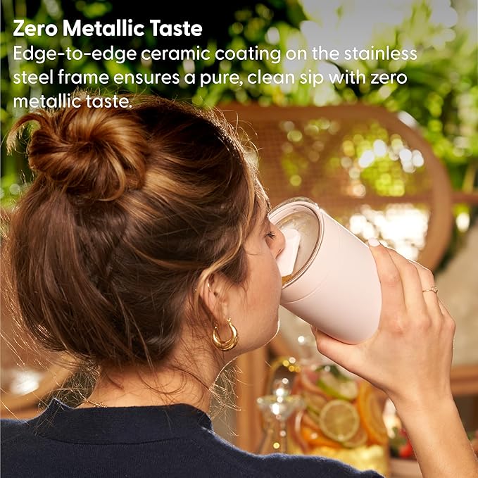 W&P Porter Insulated Tumbler 20 oz | No Metallic Aftertaste Ceramic Coated for Water, Coffee, & Tea | Wide Mouth Vacuum Insulated | Dishwasher Safe, Cream Terrazzo