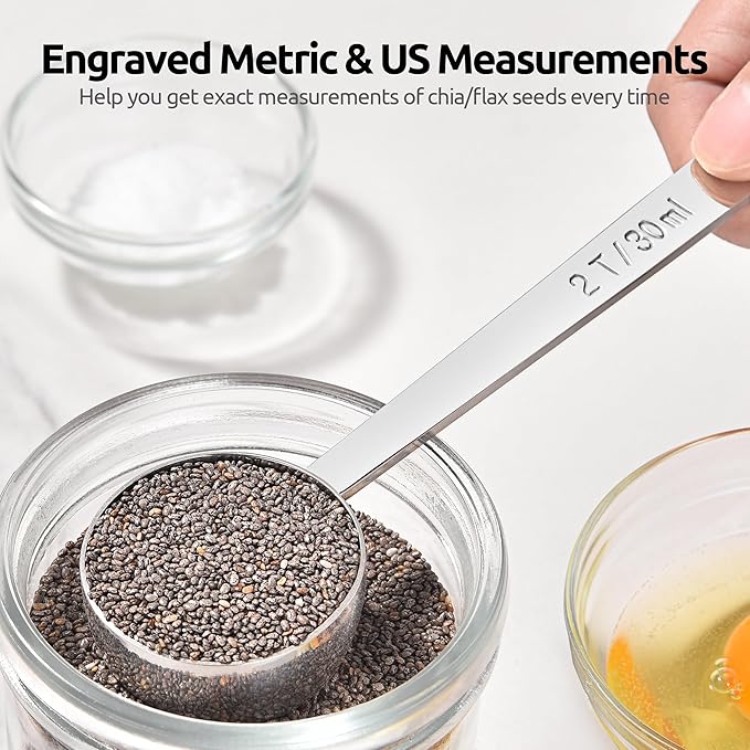 U-Taste Coffee Scoop 2 Tablespoon: 18/8 Stainless Steel Measuring Scooper for Ground Coffee, Bean, Powder, Espresso, 4.3in Long Handle Metal Measure Spoon for Canister, Jar (2Tbsp/30ml)