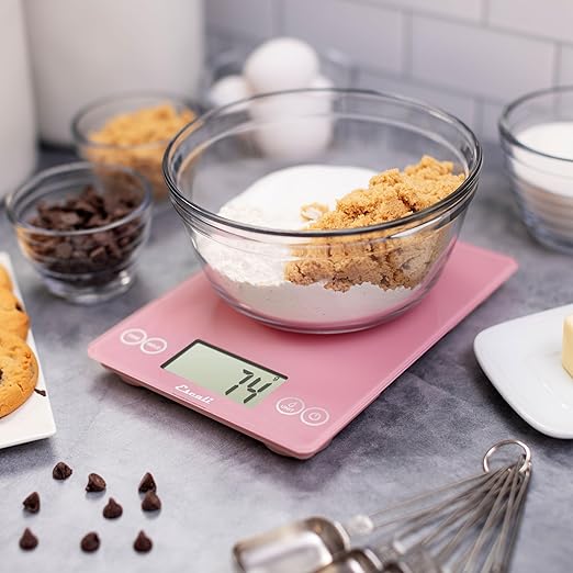 Escali Arti Classic Digital Coffee Scale Espresso Scale and Countertop Food Scale, 15-Pound Capacity, Pink