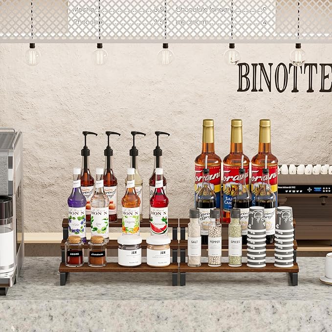 Giikin 2-Tier Wooden Display Stand Riser, Perfume Organizer, Cupcake Stand Holder