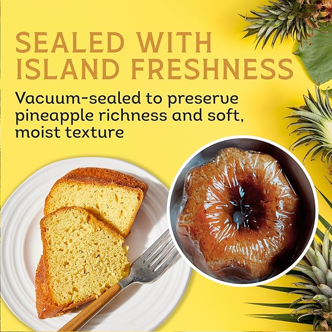 TORTUGA Caribbean Pineapple Rum Cake - 16 oz Caribbean Pineapple Rum Cakes - The Perfect Premium Gourmet Gift for Stocking Stuffers, Gift Baskets, and Christmas Gifts - Great Snack Cakes for Delivery