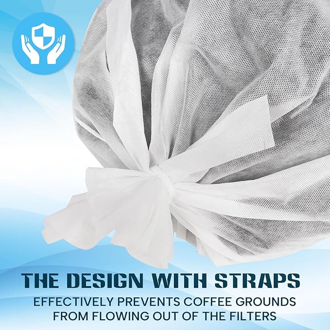 100 Piese Cold Brew Coffee Filters with Drawstring, 20" X 20" Commercial Cold Brew Bags for Commercial Model Cold Brew Coffee Makers and 5 Gallon Commercial Systems, Brew Up To 5 LBS Coffee