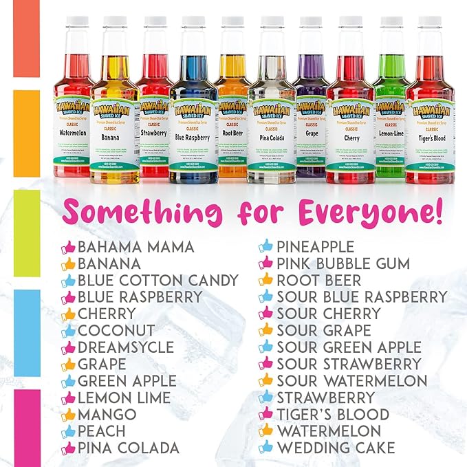 Hawaiian Shaved Ice Syrup Gallon, Strawberry Flavor, Great for slushies, Italian soda, popsicles, & more, no refrigeration needed, allergy-friendly, perfect for snowcone stand and coffee shop owners