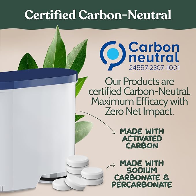 Roobi Cleaning Tablets & Filters Compatible with Philips. Includes 16 Espresso Cleaning Tablets & 4 Water Filters. Carbon Neutral Philips Cleaner Kit. 1 Year Supply.