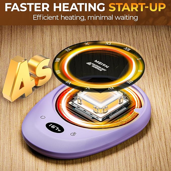 MEION Coffee Mug Warmer for Desk, Coffee Cup Warmer, 4 Temp Settings & 1-12H Timer, Coffee Warmer with Auto Shut Off Smart Gravity Sensor, Beverage & Candle Warmer Coffee Gifts Accessories (Lavender)