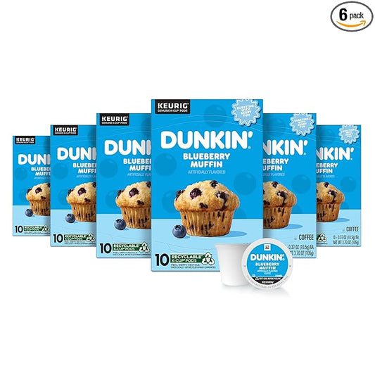 Dunkin' Blueberry Muffin Flavored Coffee, 60 Keurig K-Cup Pods