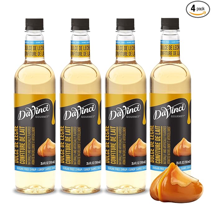 DaVinci Gourmet Sugar-Free Dulche De Leche Syrup, 25.4 Fluid Ounces (Pack of 4)