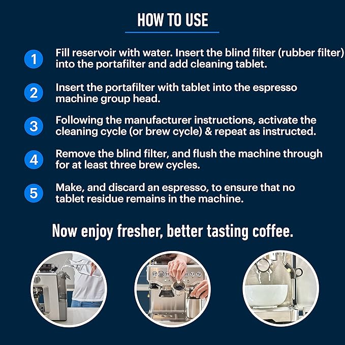 Essential Values Espresso Machine Cleaning Tablets (30 Tablets), Compatible with Breville Barista Express, Gaggia, Delonghi, Jura, Philips - Universal Descaler for Espresso Machines