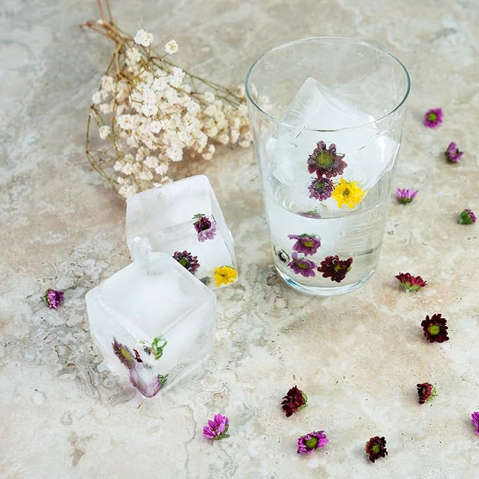 Samuelworld Large Silicone Premium Ice Trays, 2-Pack Combo, 2 Inches Big Cubes & 2.5 Inches Sphere Ice Molds - BPA Free, Craft Ice Maker for Gifting, Whiskey, Cocktails, Easy Release - Gray