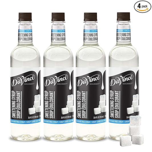DaVinci Gourmet Sugar-Free Sweetener Syrup, 25.4 Fluid Ounces (Pack of 4)