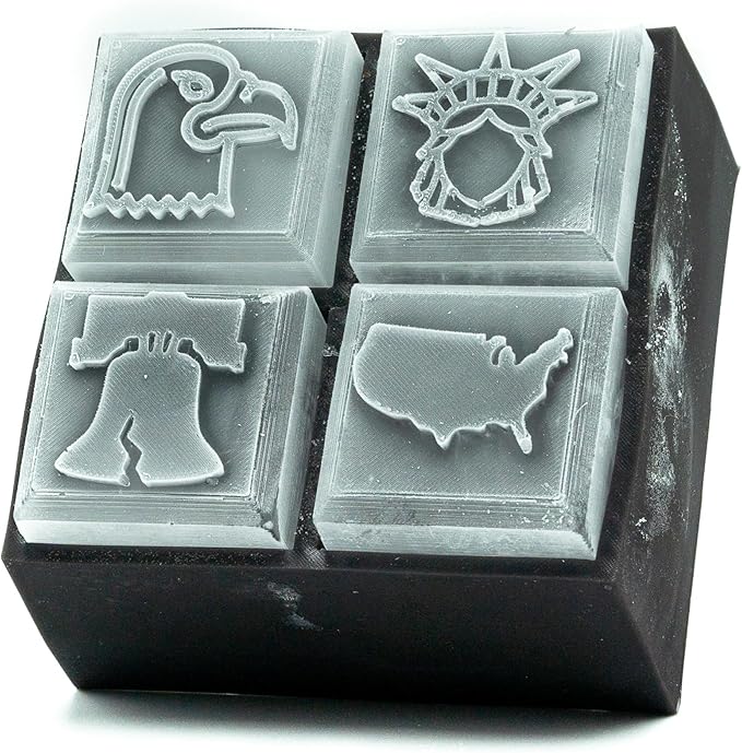 SILIGRAMS - USA Ice Cube Mold Tray - Bartender 2" Cocktail Ice Tray Molds for Whiskey - Custom Personalized Ice Cube Mold - Monogram Designer Ice Tray - Reusable Silicone Ice Trays