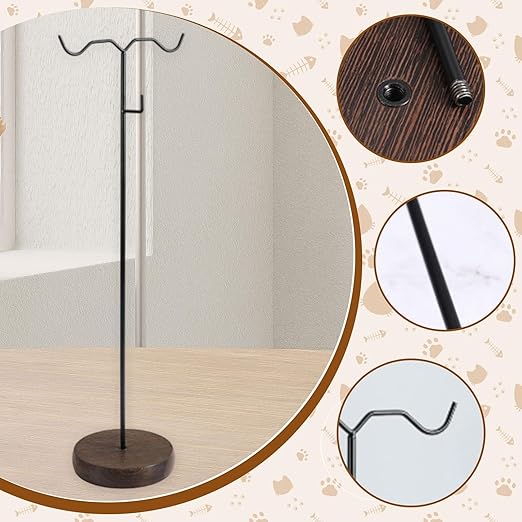 Bag Display Stand Metal Handbag Stand with 3 Hooks 4.13x4.13x17.32 inch for Commercial Home Countertop Retail Mall