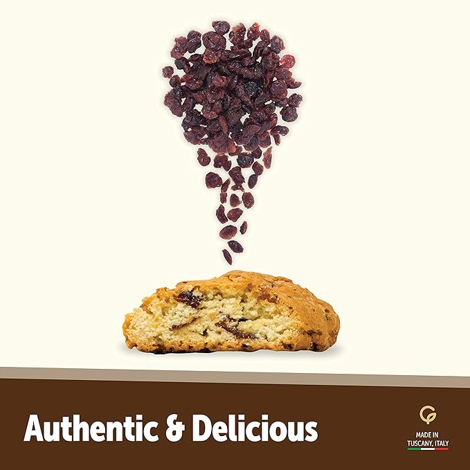 Gusta Authentic Soft Biscotti Cookies Made in Tuscany, Italy - Cranberry - Original Two Bites Size - All Natural Ingredients - Fresh & Genuine Italian Dessert Treats - 8.82oz